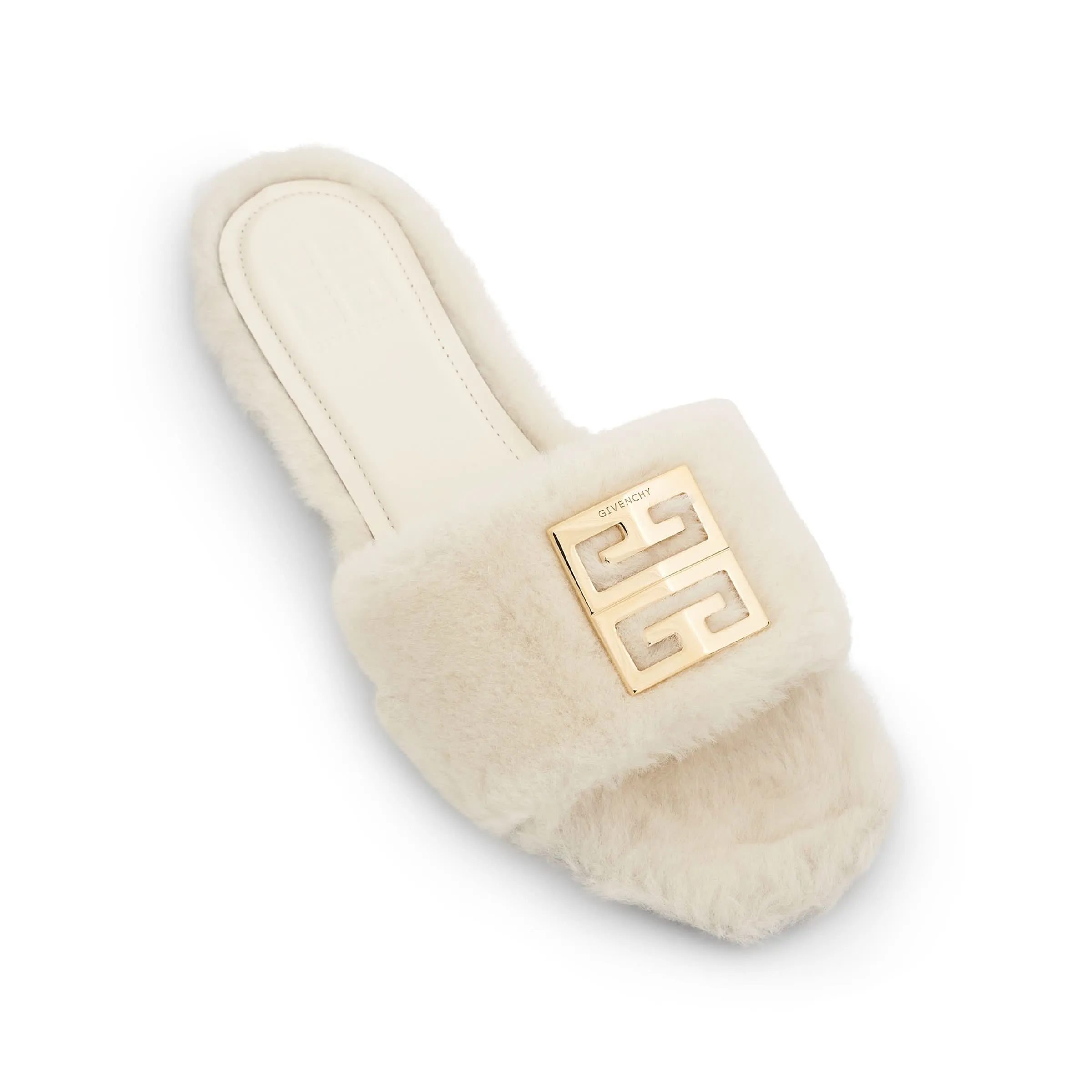 4G Shearling Sandals in Ivory