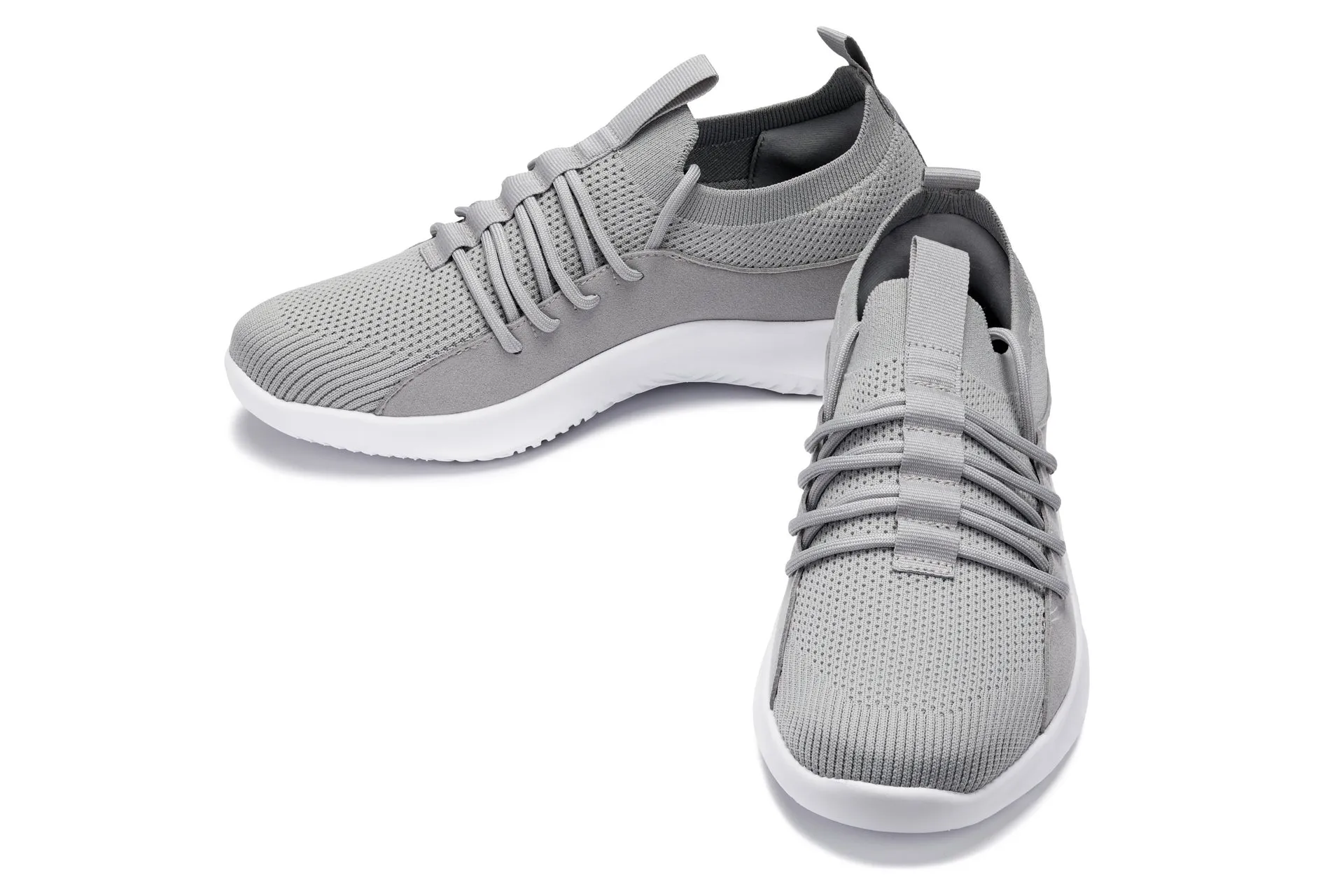 CALTO - Q134 - 2.4 Inches Taller (Light Gray/White Sole) - Ultra Lightweight Sneakers