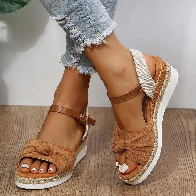 Casual Knot Wedges Sandals