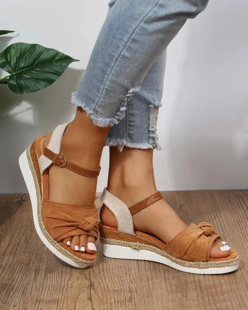 Casual Knot Wedges Sandals