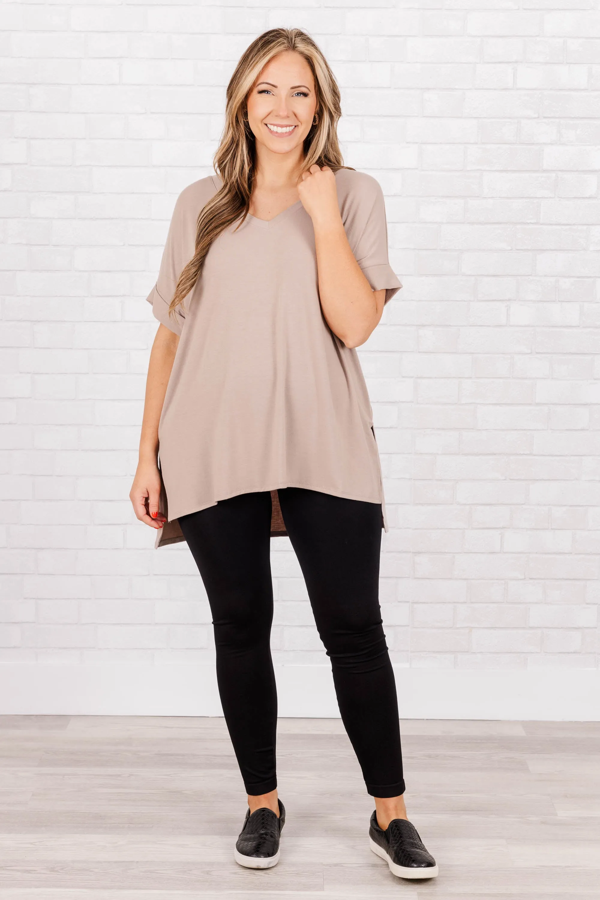 Comfy Travels Top, Ash Mocha