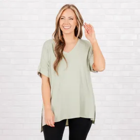 Comfy Travels Top, Light Sage