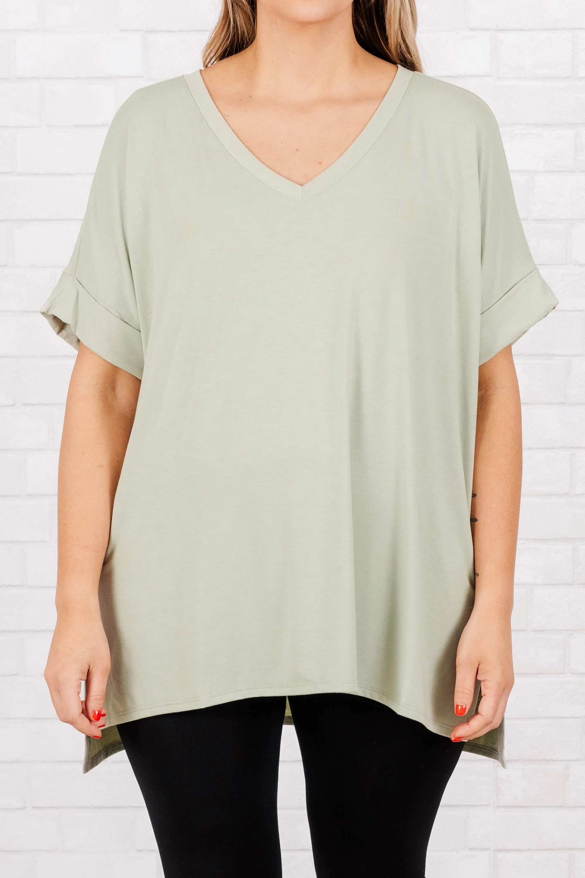 Comfy Travels Top, Light Sage