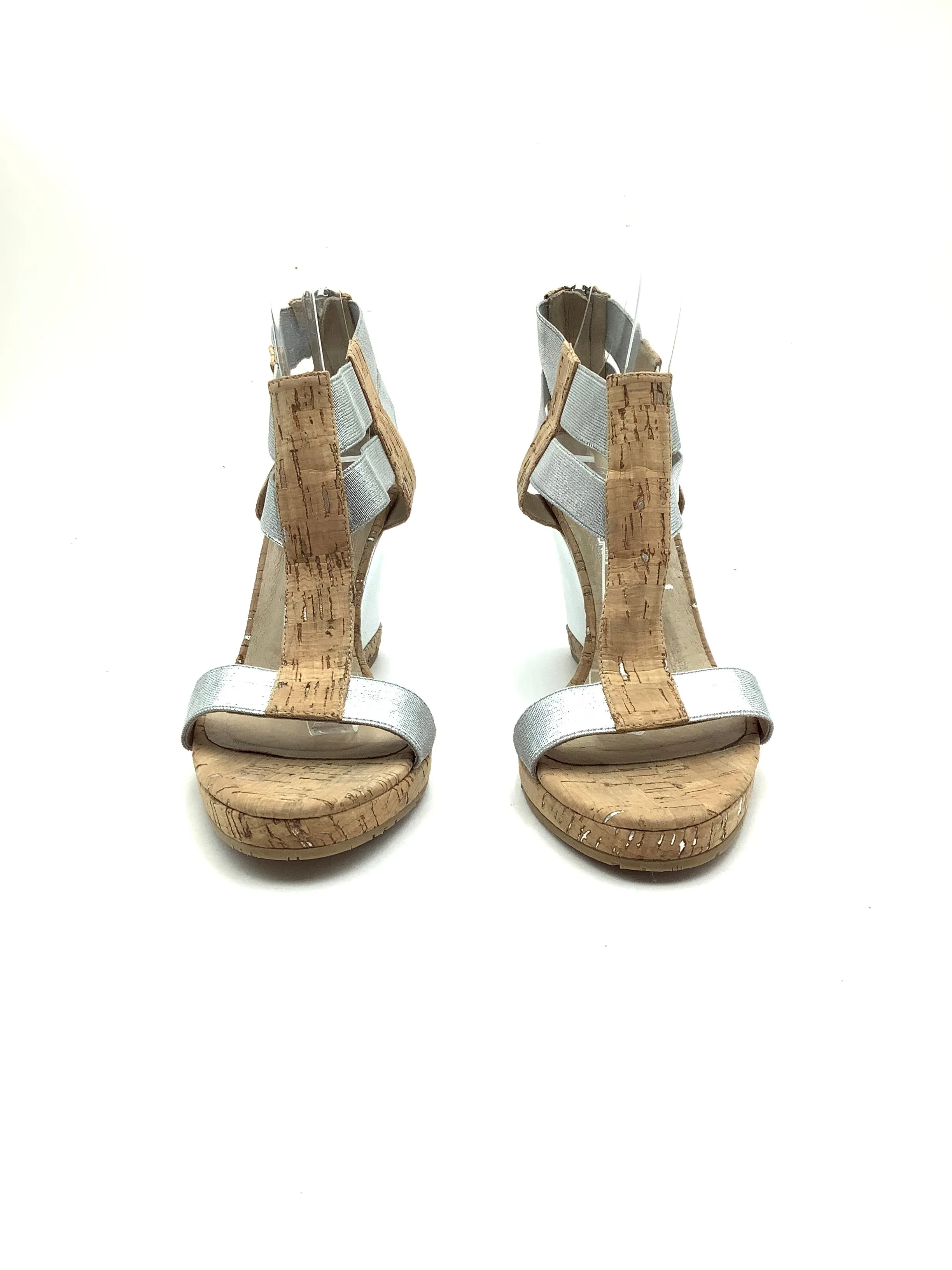 Donald Pliner Women's Wedge Sandals  Silver & Cork Size: 8