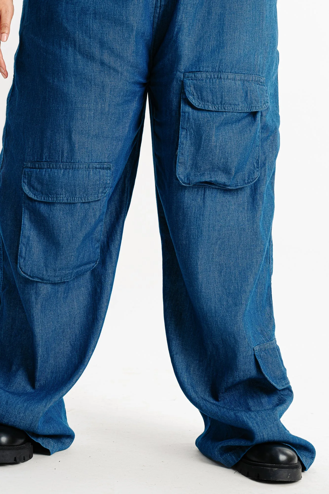 Elasticated Lightweight Cargo Denim Pants