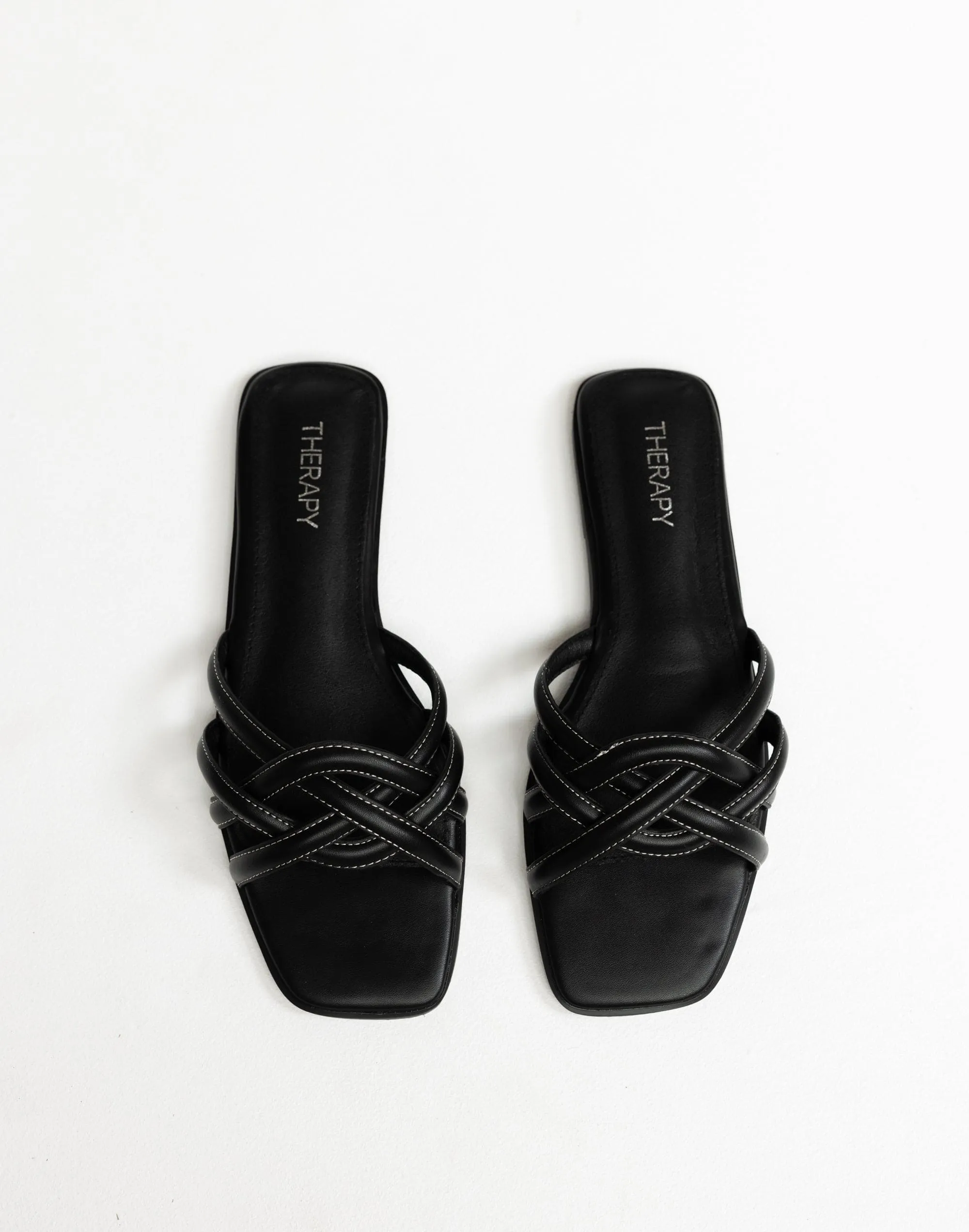 Gabrielle Sandals (Black) - By Therapy