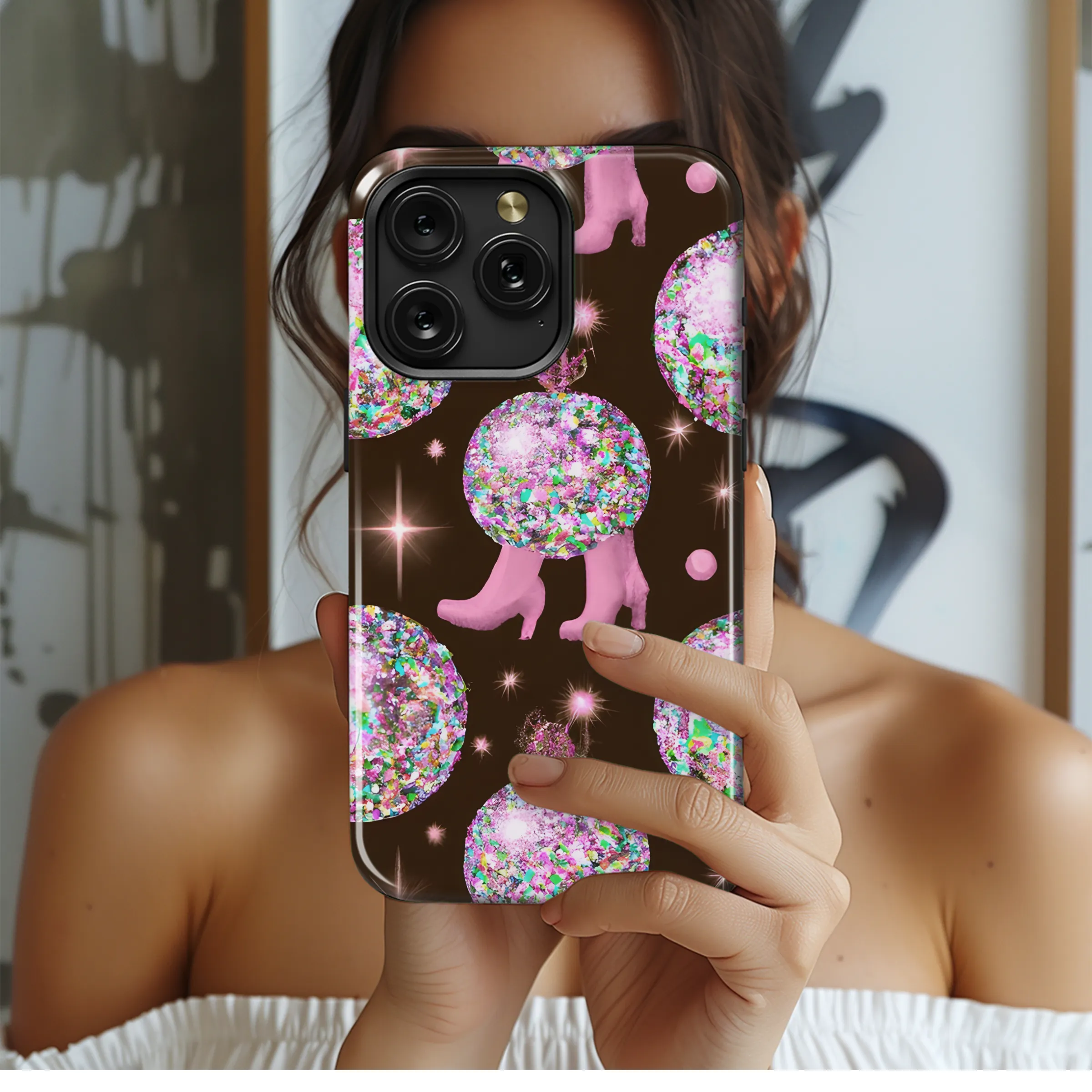 Glitter Disco Boots Succulent Phone Case iPhone Samsung Cover Pixel 3611