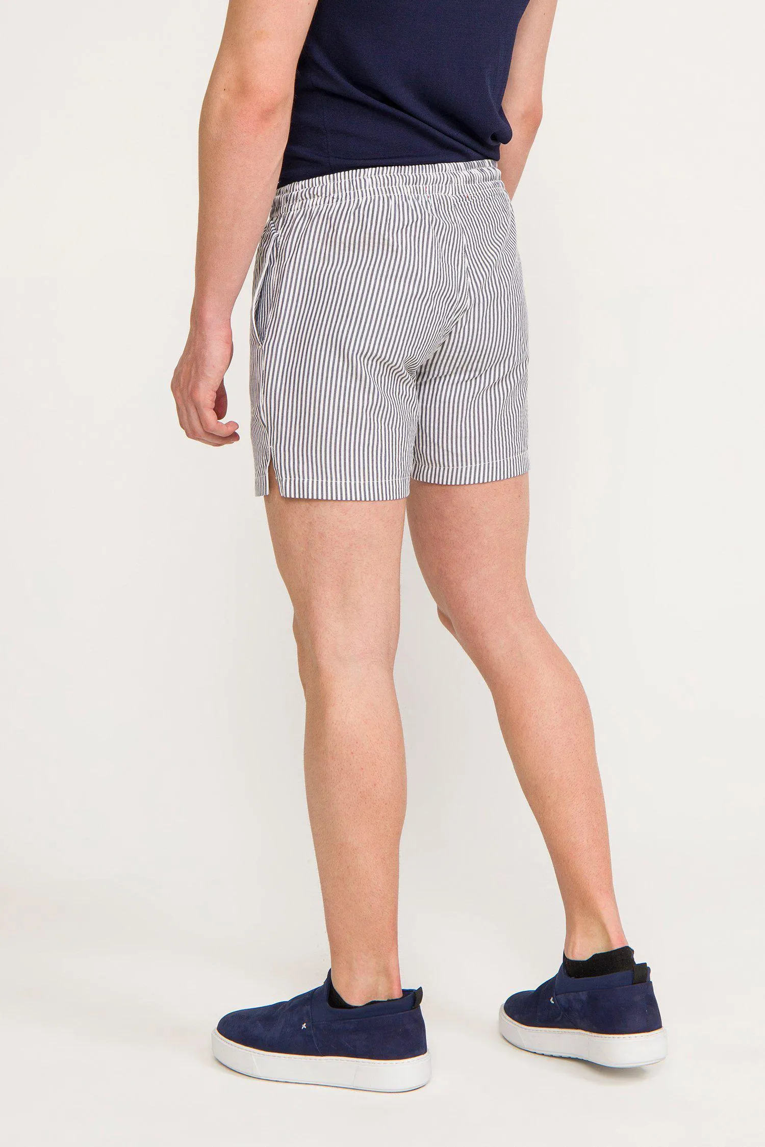 Lightweight Striped Shorts - Dark Navy