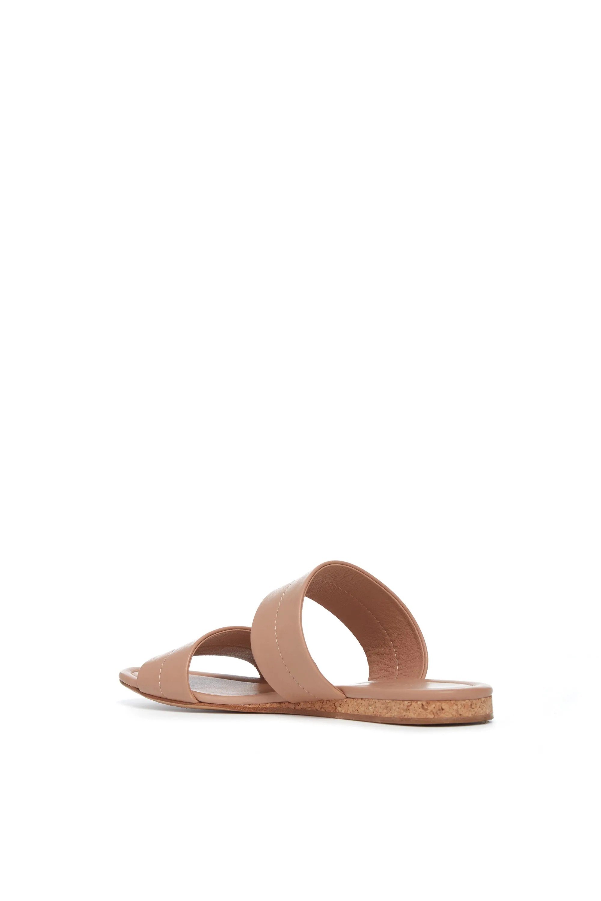 Lora Flat Sandal in Dark Camel Leather