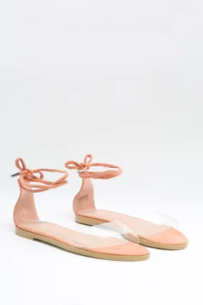 Peach Flat Strappy Sandal