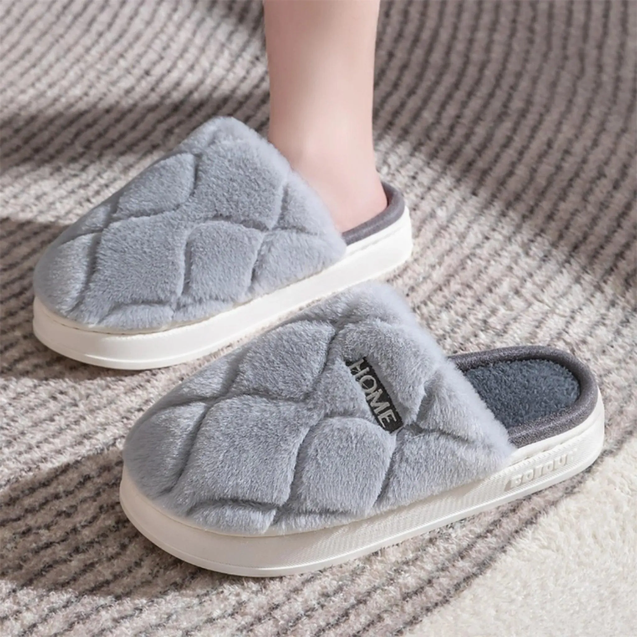 Plush Winter Indoor Slippers for Men & Women