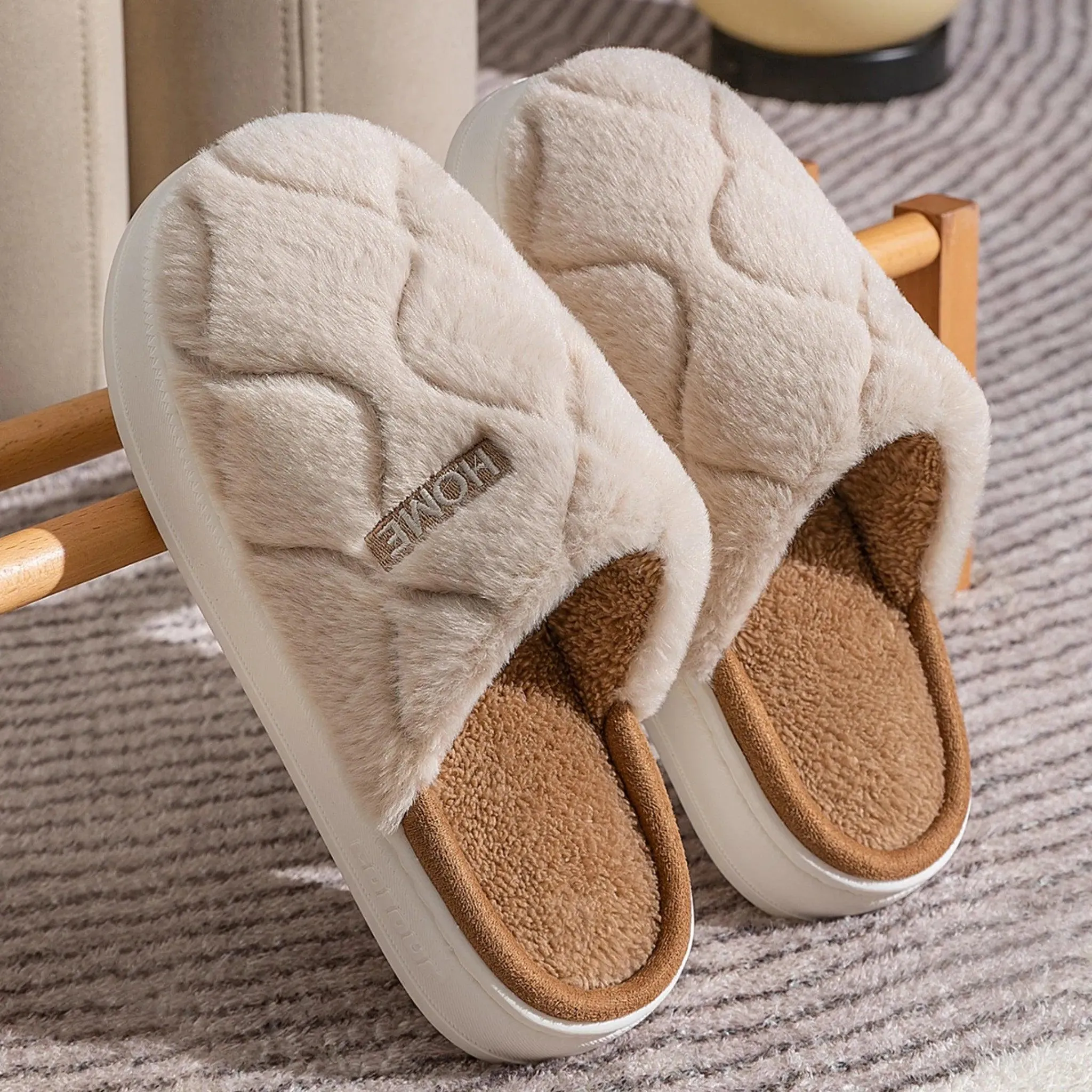 Plush Winter Indoor Slippers for Men & Women