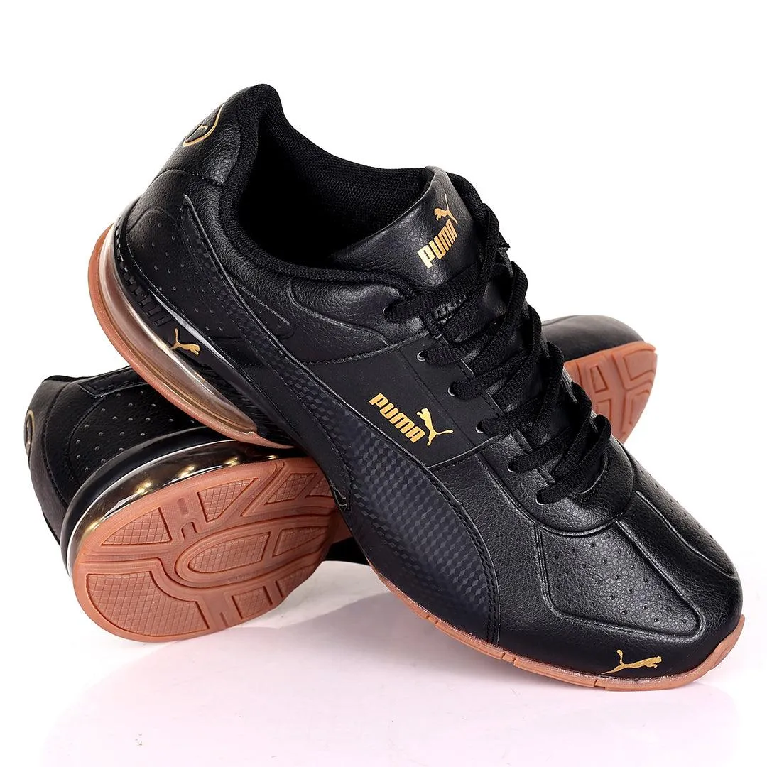 PM  Lightweight Black Perf Low Sneakers Designed