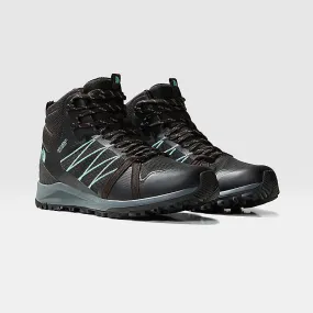 THE NORTH FACE Women's Litewave Fastpack Ii Mid Waterproof - Black/Aqua Slash