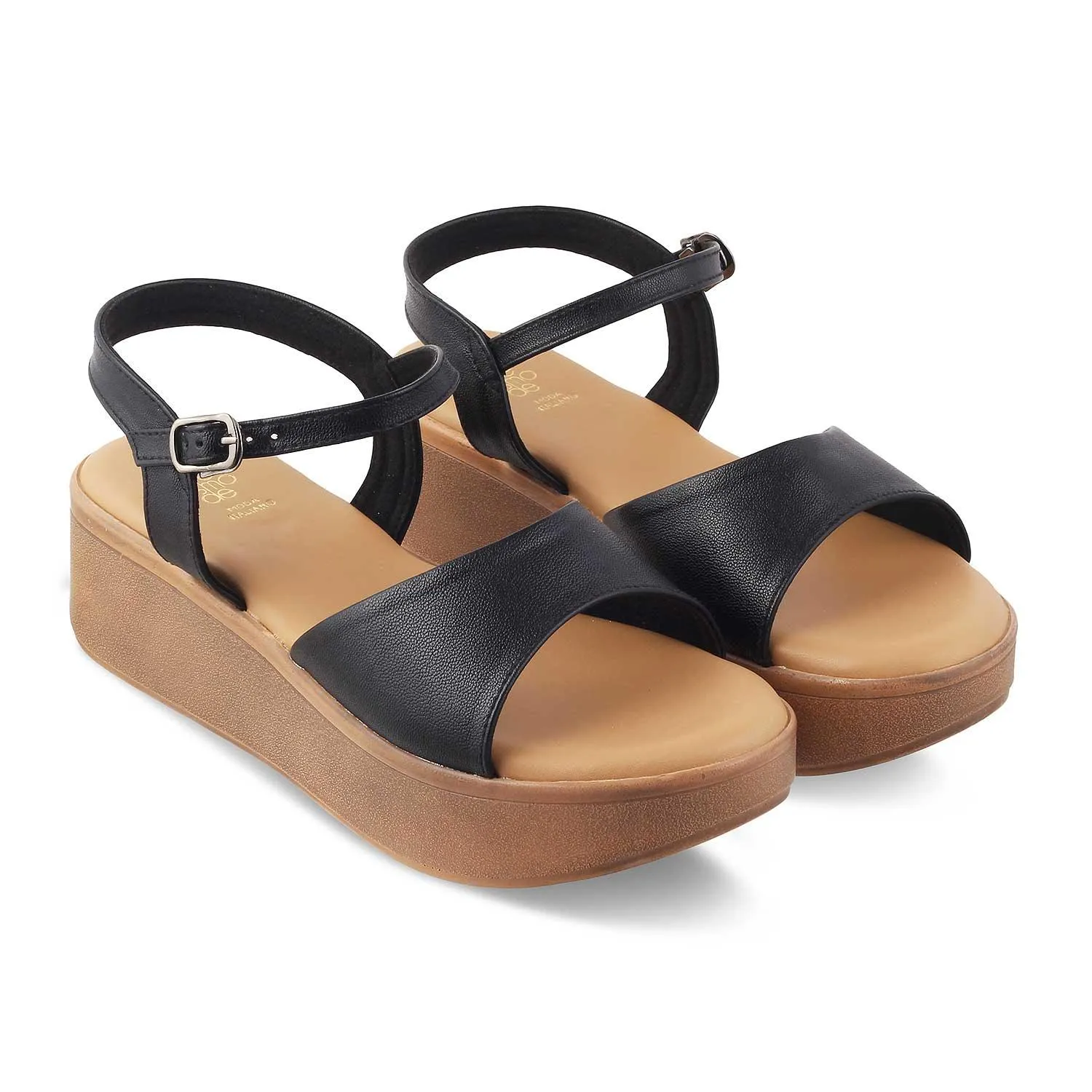 The Sinhere Black Women's Dress Platform Wedge Sandals Tresmode