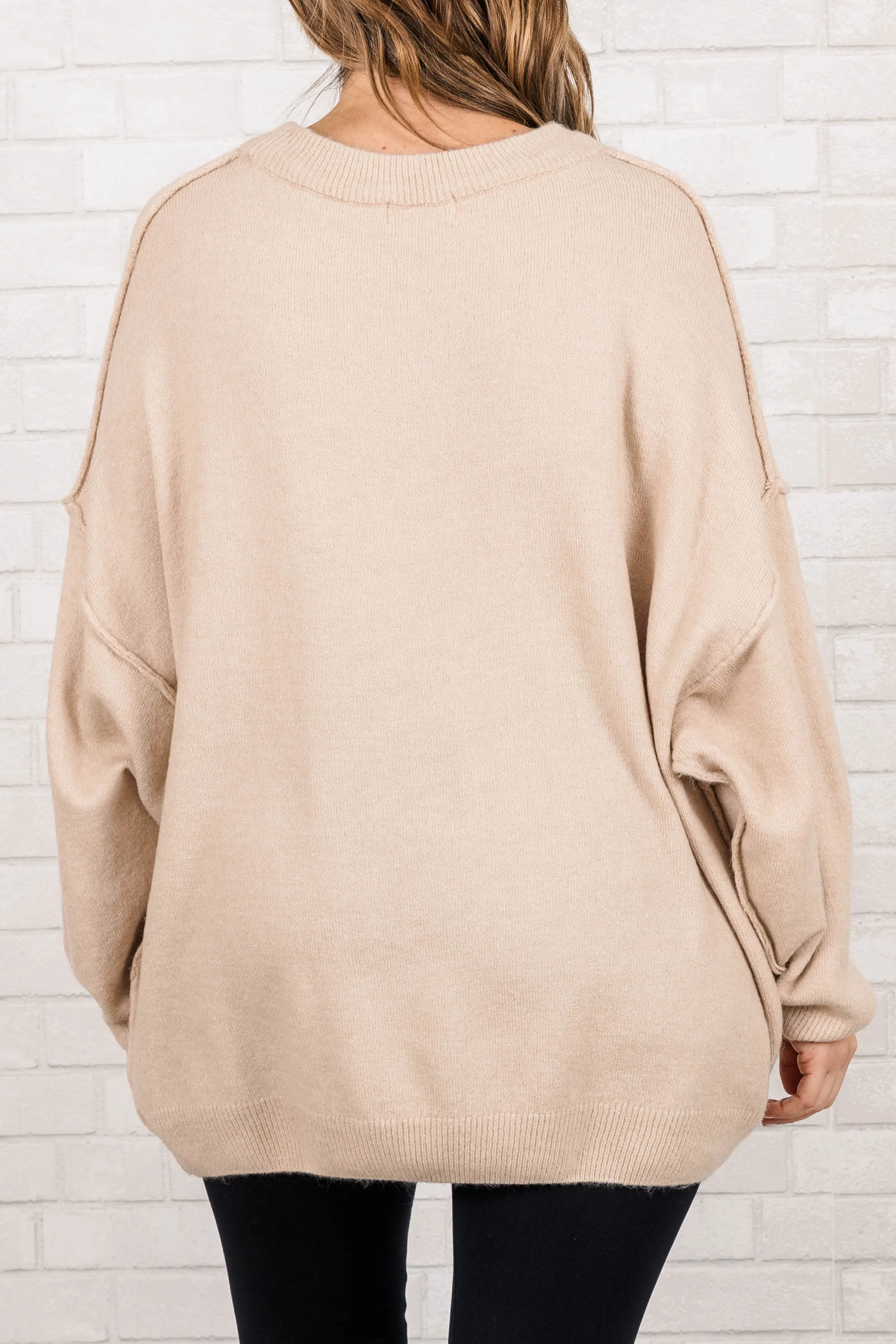 Too Comfy Sweater, Heather Beige