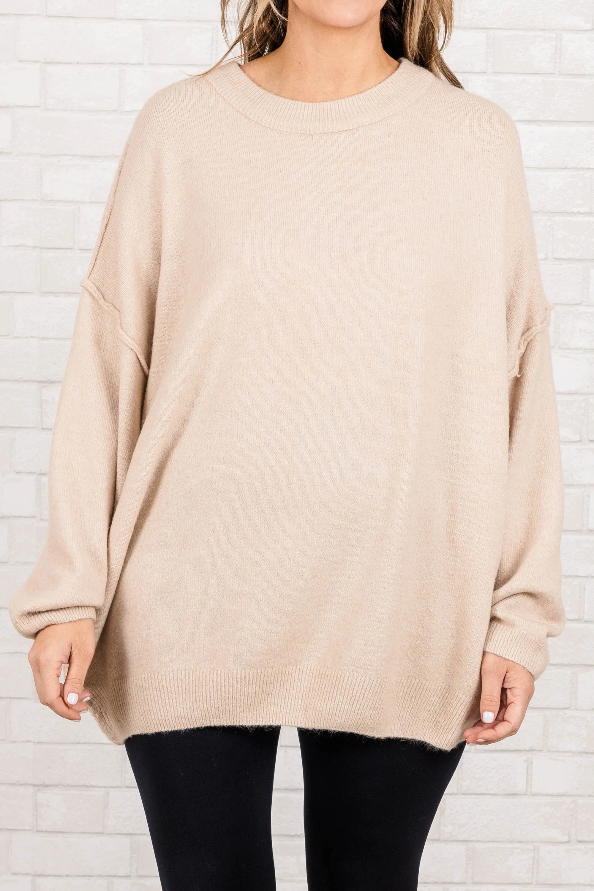 Too Comfy Sweater, Heather Beige