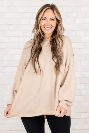 Too Comfy Sweater, Heather Beige