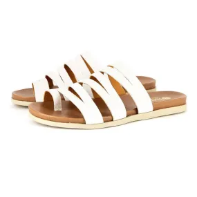 Tsonga Abuye Leather Strappy Sandals - White Cayak