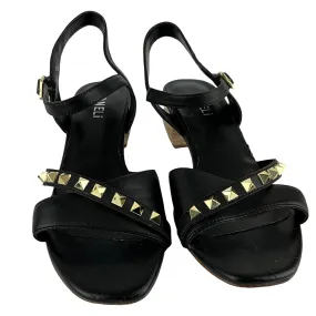 Vaneli Women's Stud Gold Details Filled Mid Top Sandals Black Sz 8.5M Pre-Owned