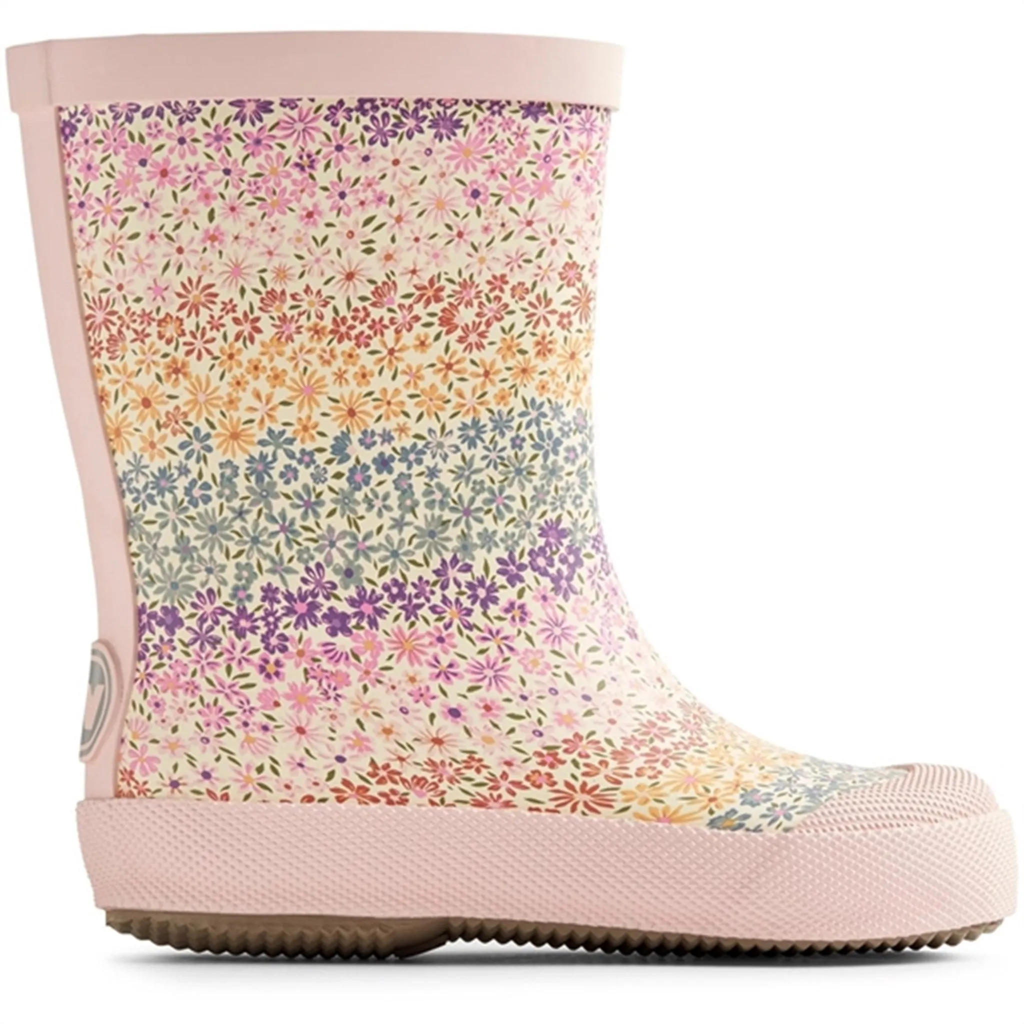 Wheat Rubber Boot Print Muddy Rainbow Flowers