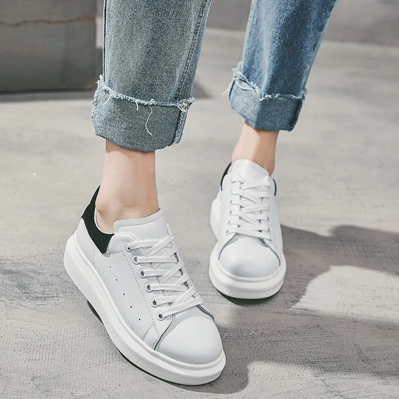 Women's Spring Casual Leather Breathable Sneakers