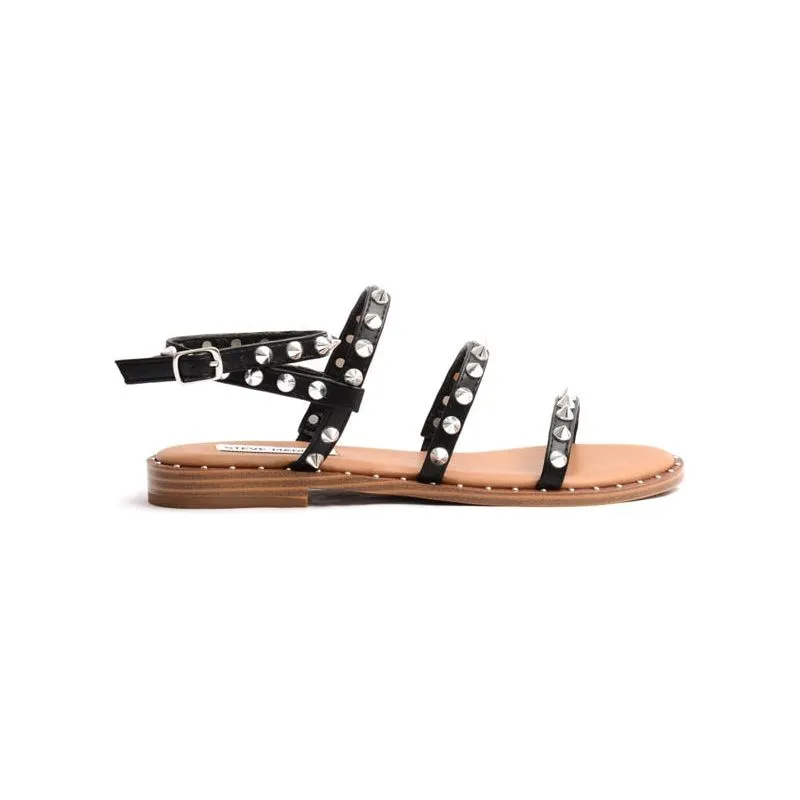 Women's Summer Metal Studded Flat Strappy Sandals