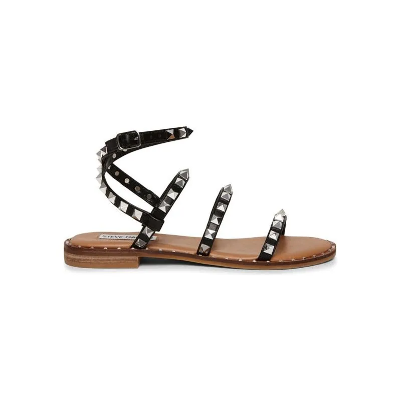 Women's Summer Metal Studded Flat Strappy Sandals