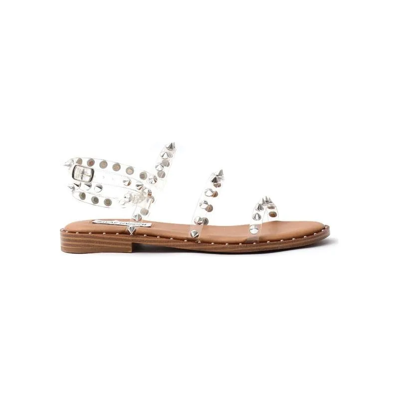 Women's Summer Metal Studded Flat Strappy Sandals