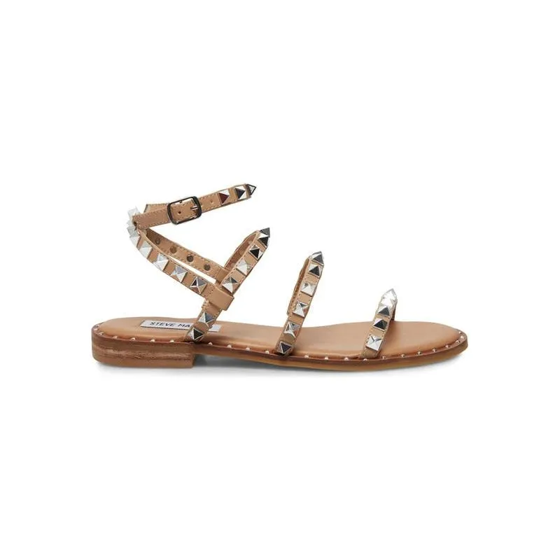 Women's Summer Metal Studded Flat Strappy Sandals